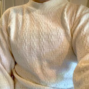 SOLD IN-STORE Vintage Balloon Sleeve Cream Sweater